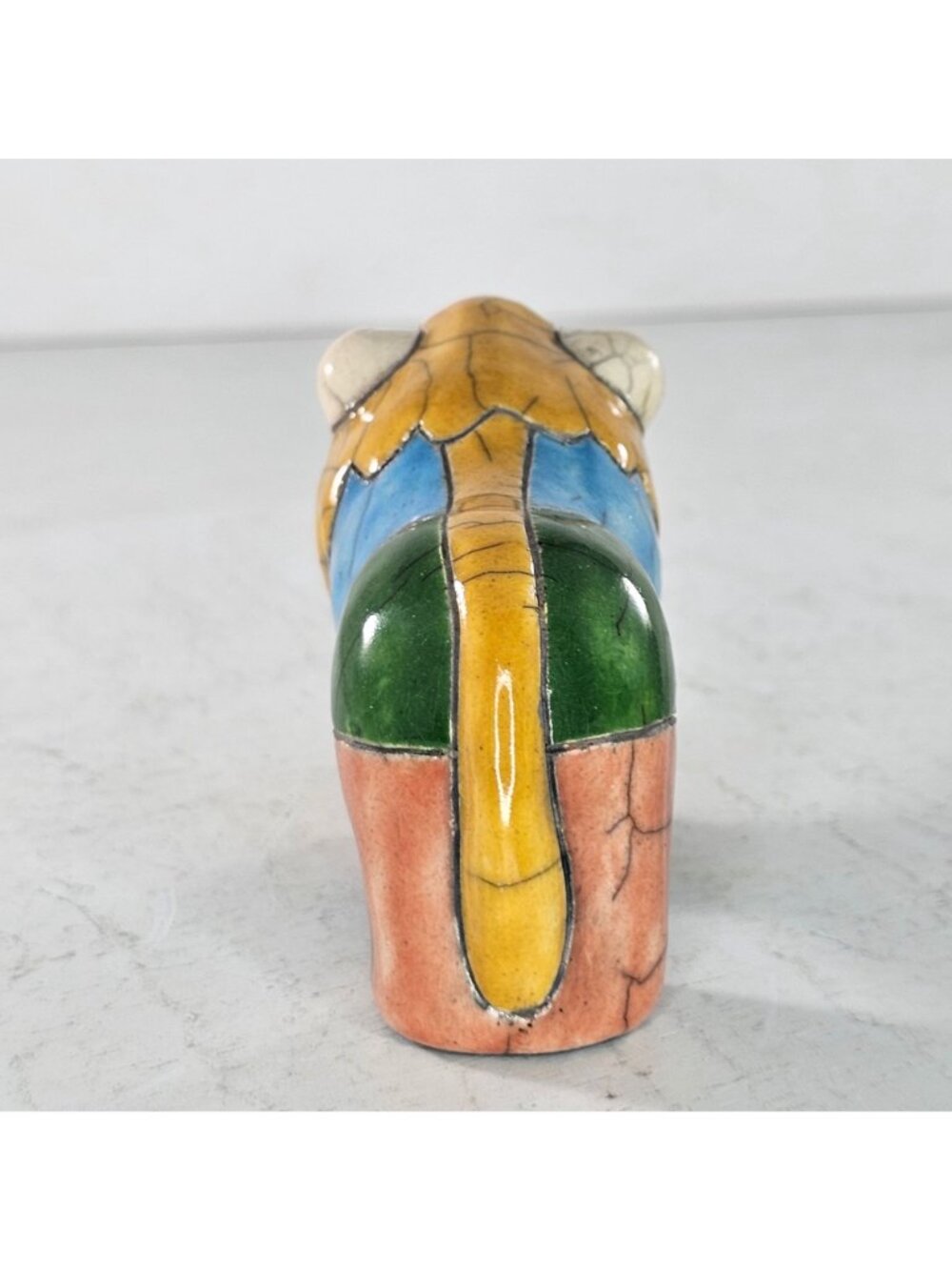 Raku Pottery Lion Multi Colored Ceramic Figurine Glazed Handmade In South Africa - Picture 4 of 8